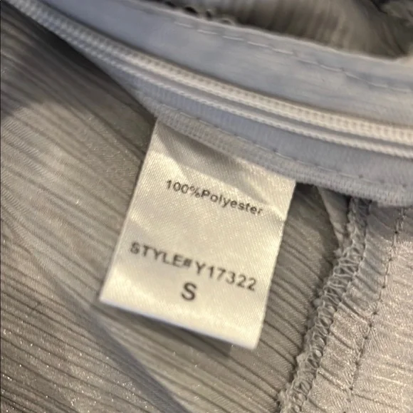 Elegant Silver Twist-Front Blouse - Picture 6 of 6